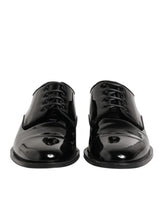 Dolce & Gabbana Black Leather Derby Dress Shoes