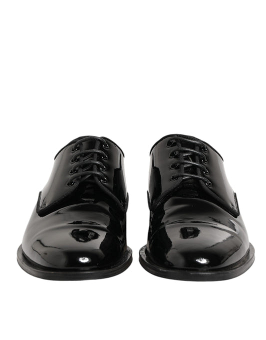 Dolce & Gabbana Black Leather Derby Dress Shoes