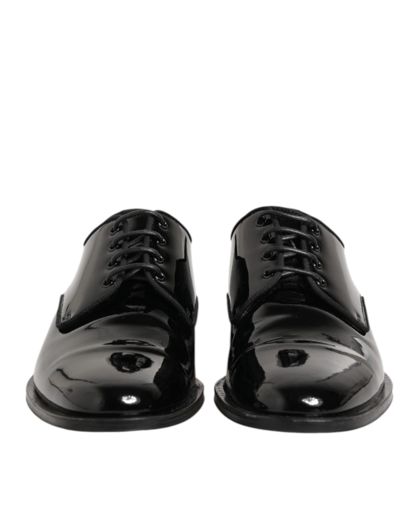 Dolce & Gabbana Black Leather Derby Dress Shoes