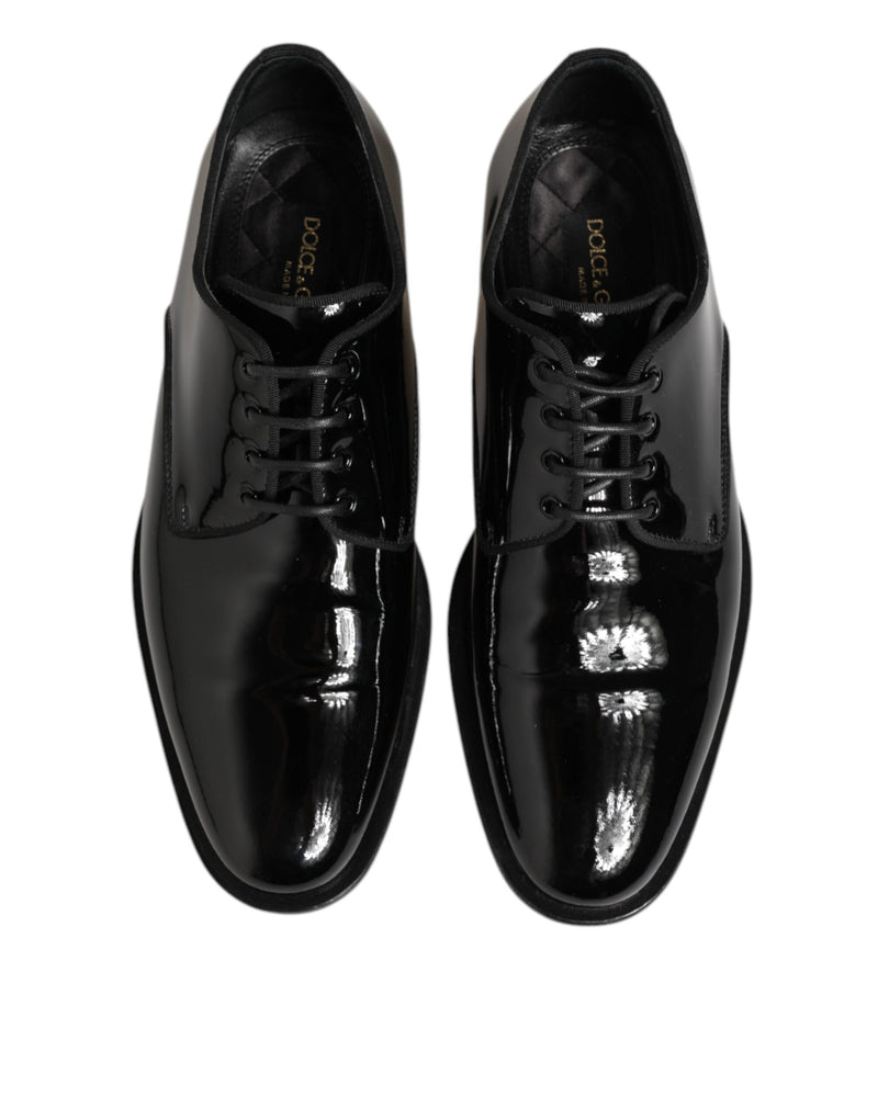 Dolce & Gabbana Black Leather Derby Dress Shoes