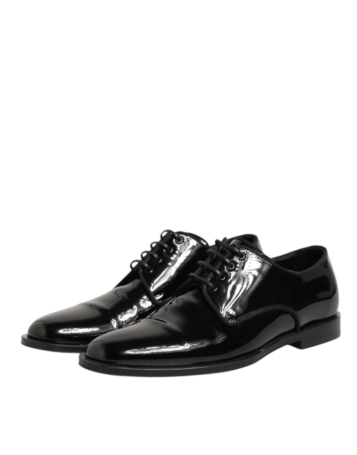Dolce & Gabbana Black Leather Derby Dress Shoes