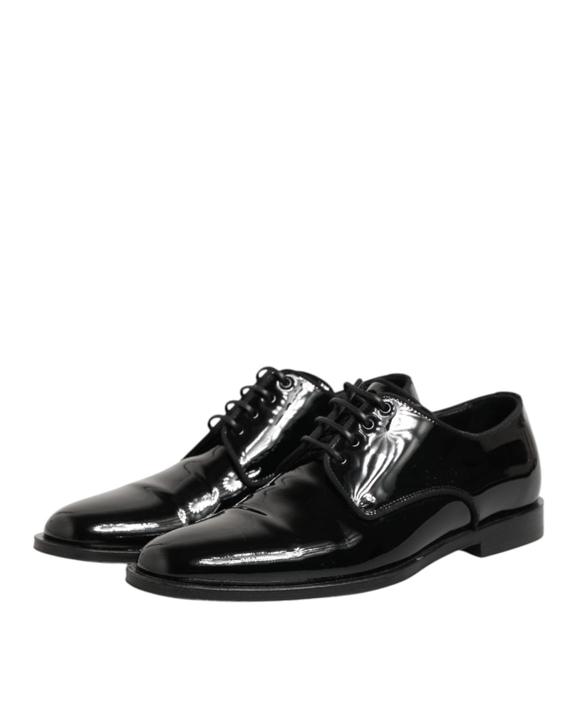Dolce & Gabbana Black Leather Derby Dress Shoes