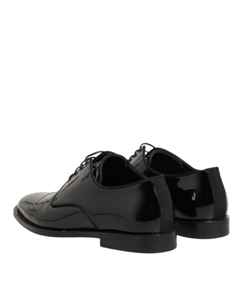 Dolce & Gabbana Black Leather Derby Dress Shoes