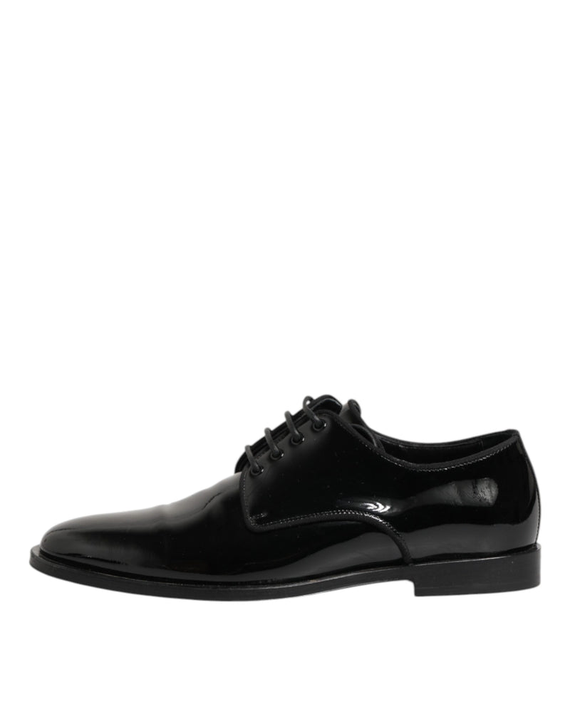 Dolce & Gabbana Black Leather Derby Dress Shoes