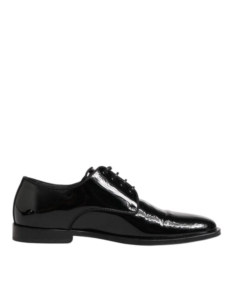 Dolce & Gabbana Black Leather Derby Dress Shoes