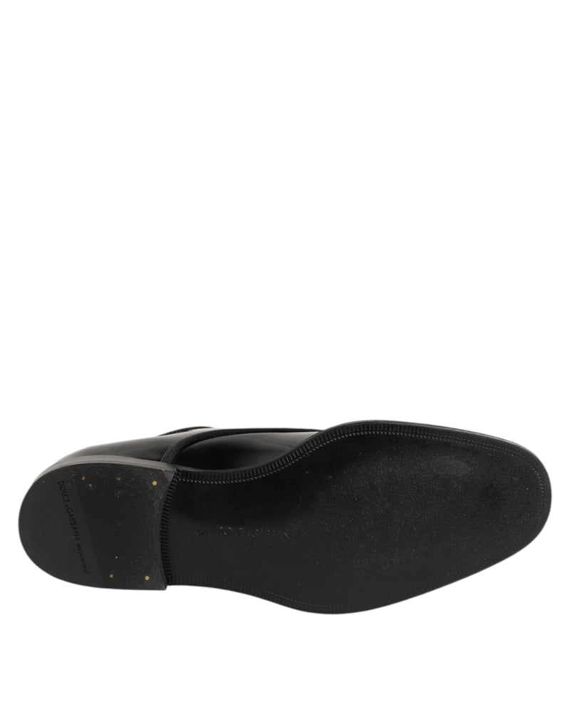 Dolce & Gabbana Black Leather Derby Dress Shoes