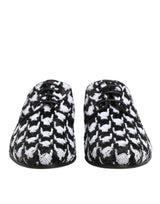Dolce & Gabbana Black & White Sequined Lace-Up Derby Dress Shoes