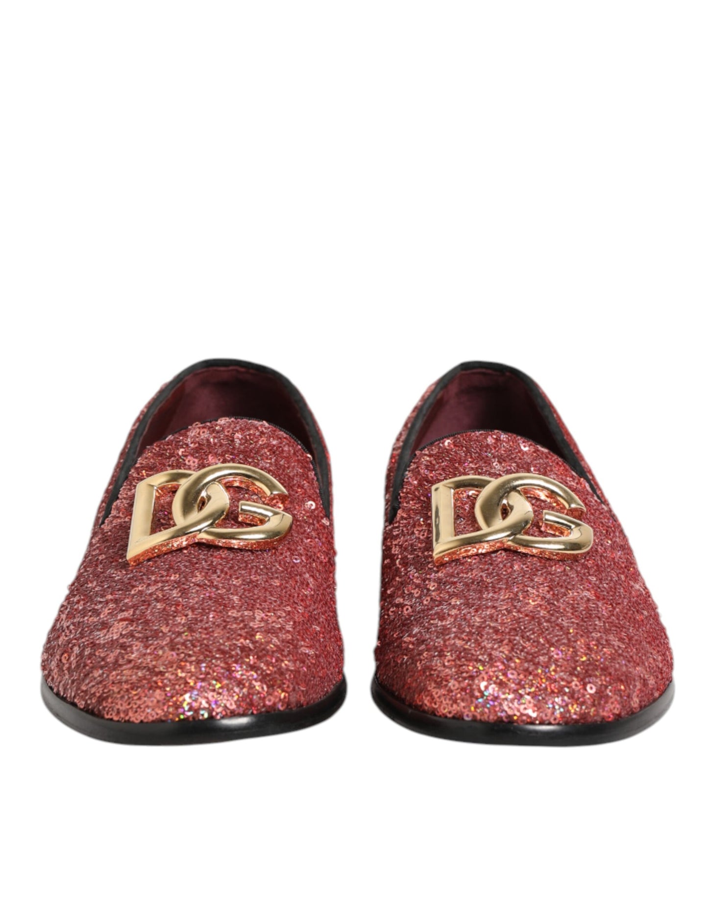Mocassins à paillettes roses Dolce &amp; Gabbana pour hommes