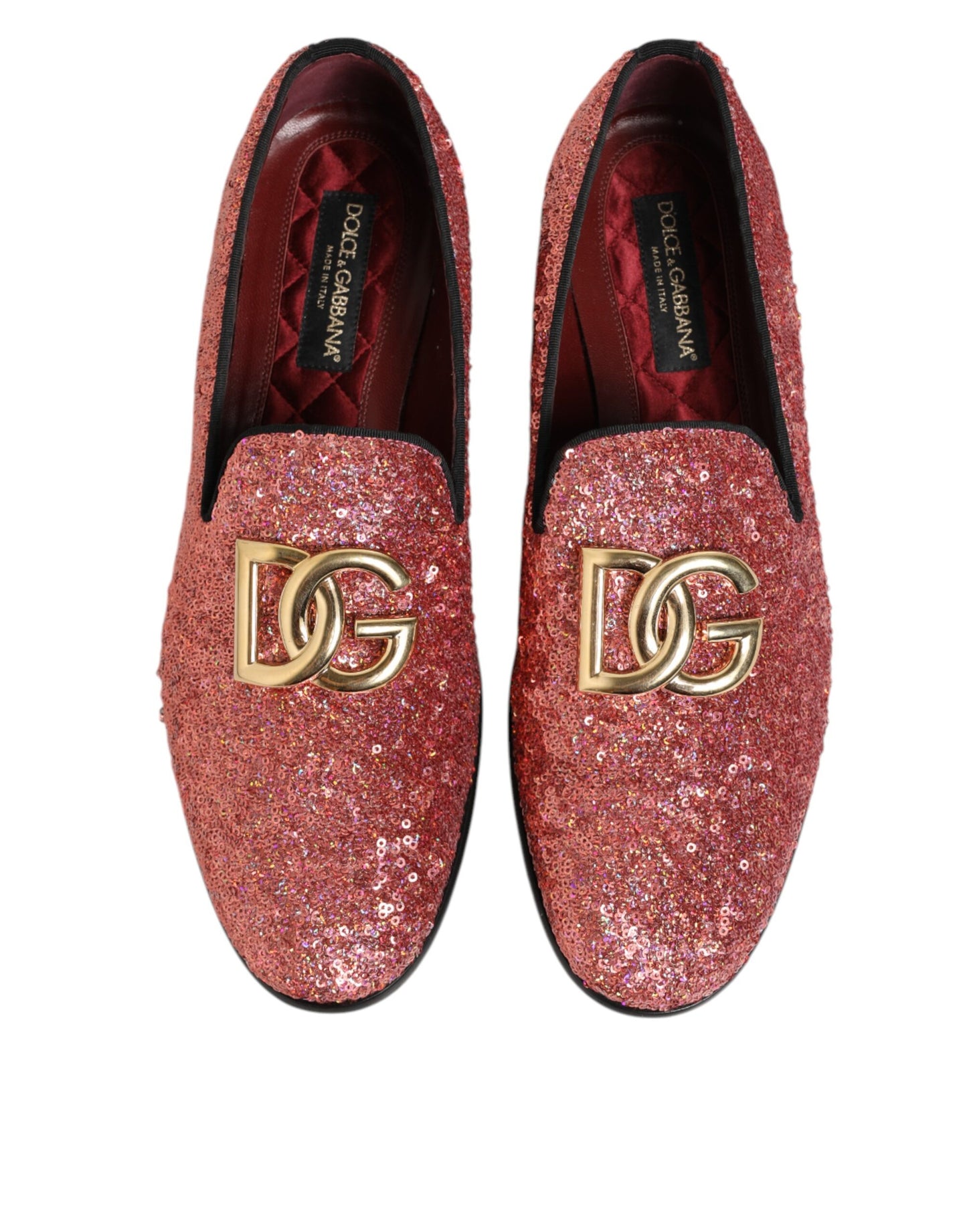 Mocassins à paillettes roses Dolce &amp; Gabbana pour hommes