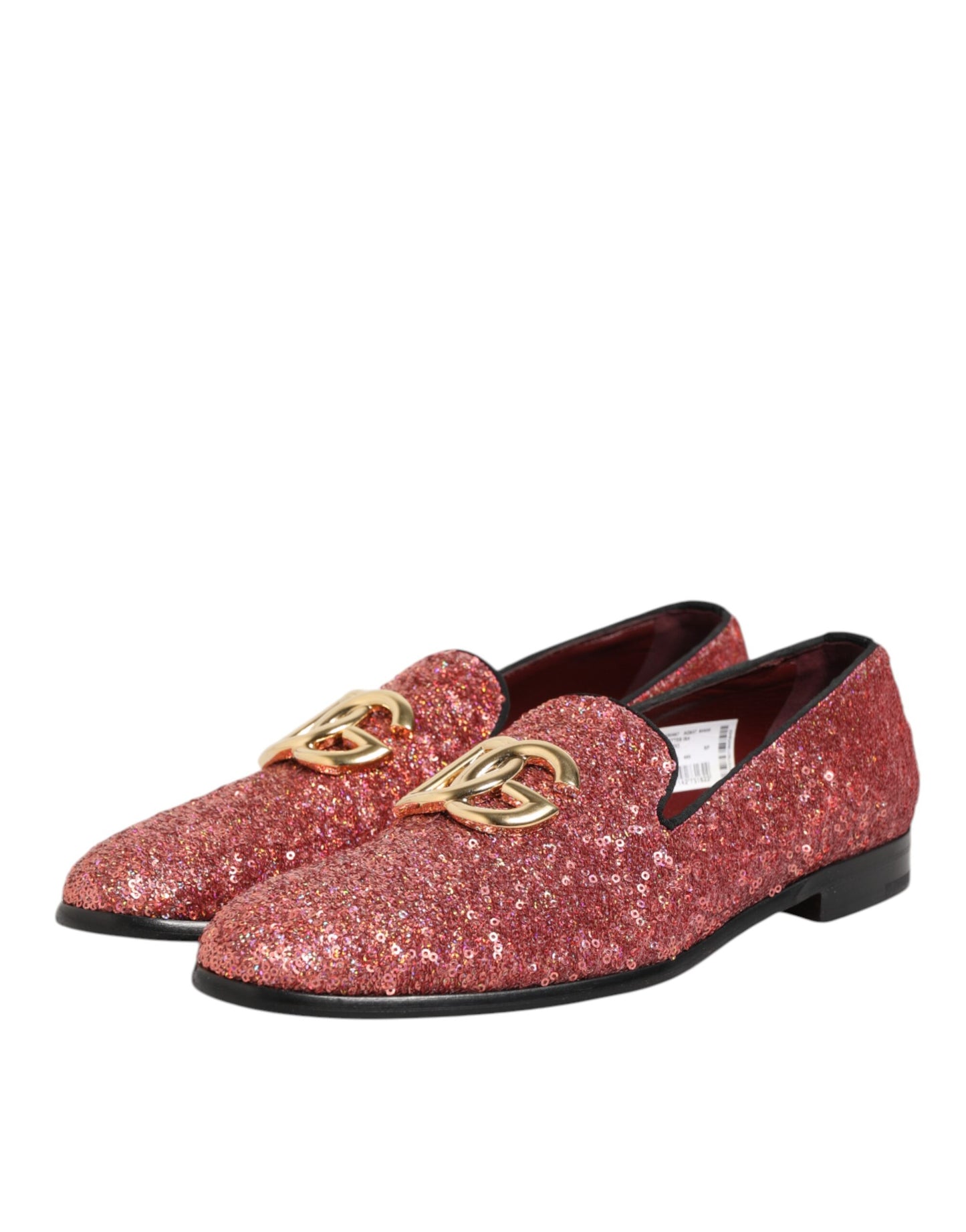 Mocassins à paillettes roses Dolce &amp; Gabbana pour hommes