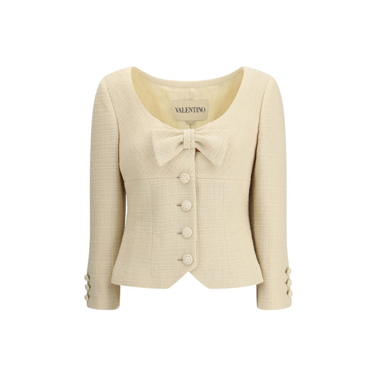 Veste courte Valentino en tweed de laine uni