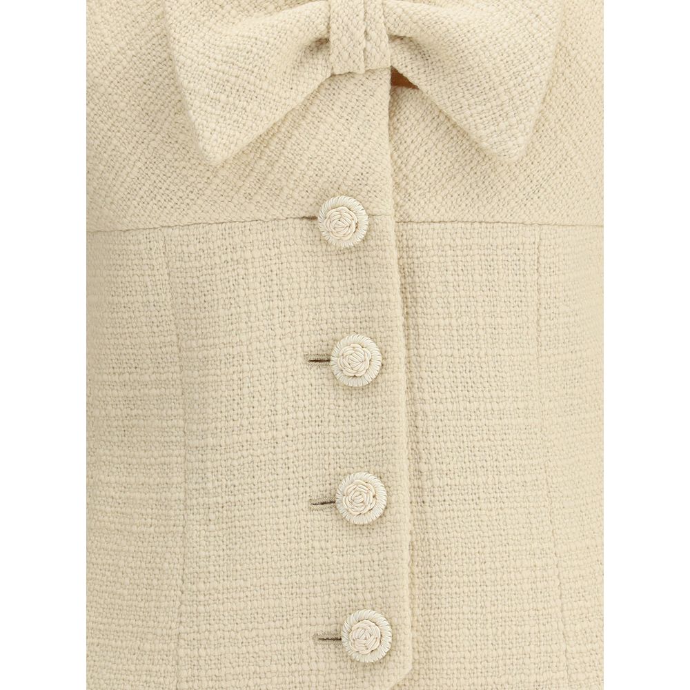 Veste courte Valentino en tweed de laine uni