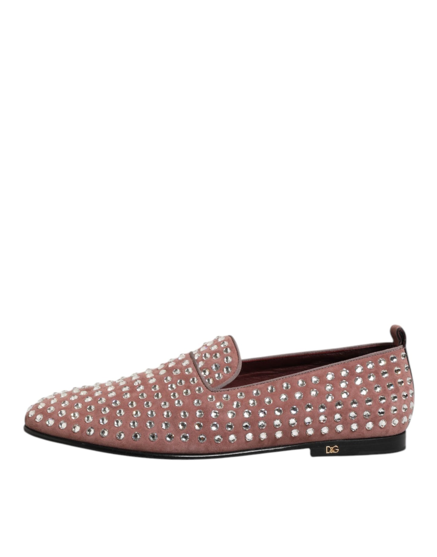 Dolce &amp; Gabbana roze suède kristallen loafers herenschoenen