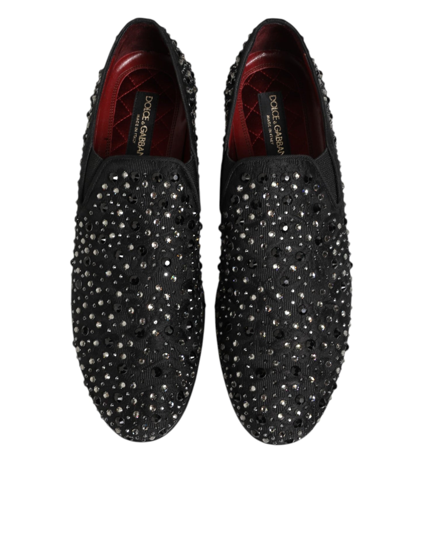 Dolce &amp; Gabbana zwarte suède loafers met kristallen