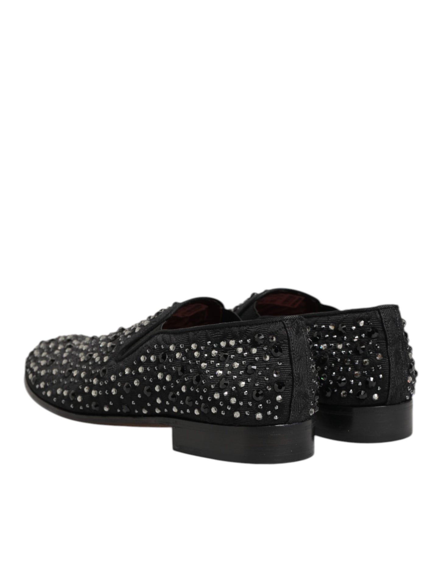 Dolce &amp; Gabbana zwarte suède loafers met kristallen