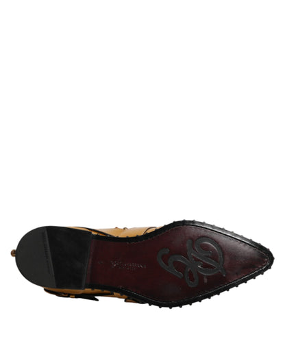 Chaussures habillées Dolce &amp; Gabbana en cuir doré à boucle