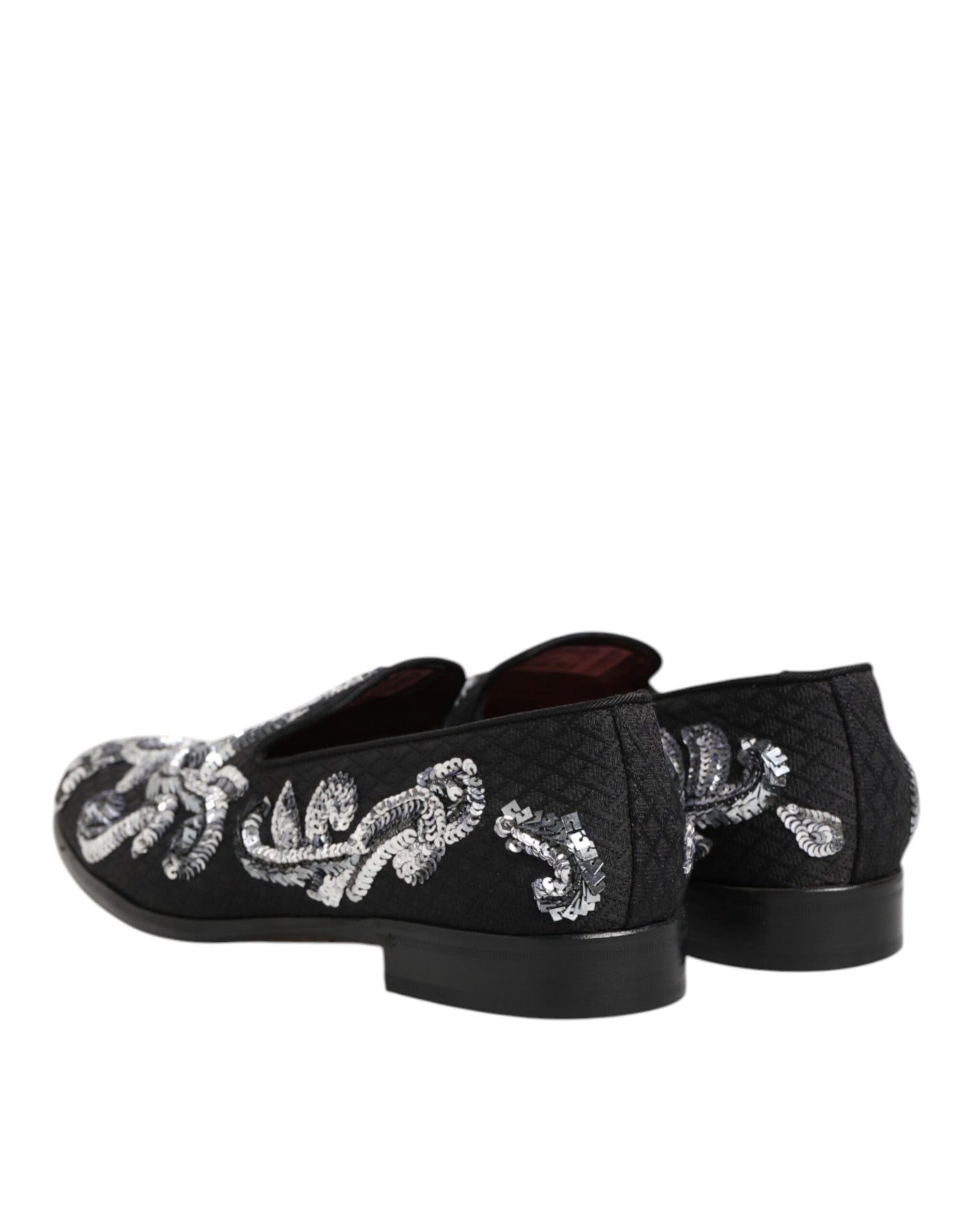 Dolce &amp; Gabbana Zwarte Zilveren Loafers met Pailletten voor Heren