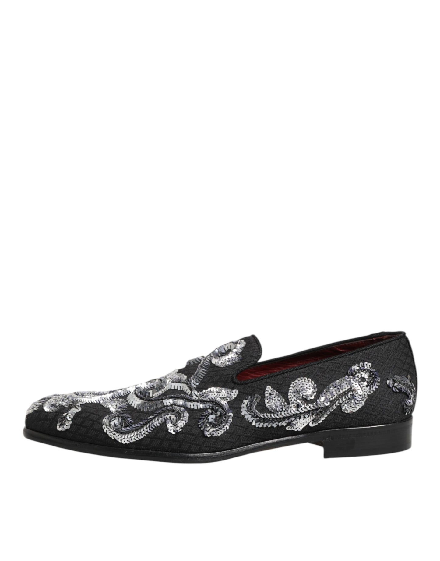 Dolce &amp; Gabbana Zwarte Zilveren Loafers met Pailletten voor Heren