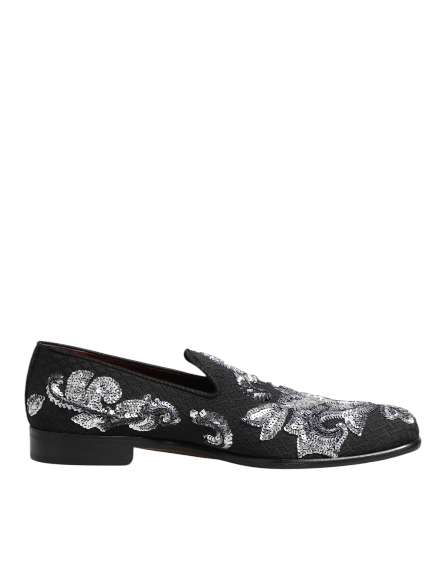 Dolce &amp; Gabbana Zwarte Zilveren Loafers met Pailletten voor Heren