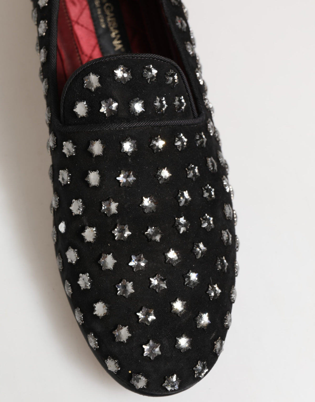 Dolce & Gabbana Black Crystal Embellished Loafers