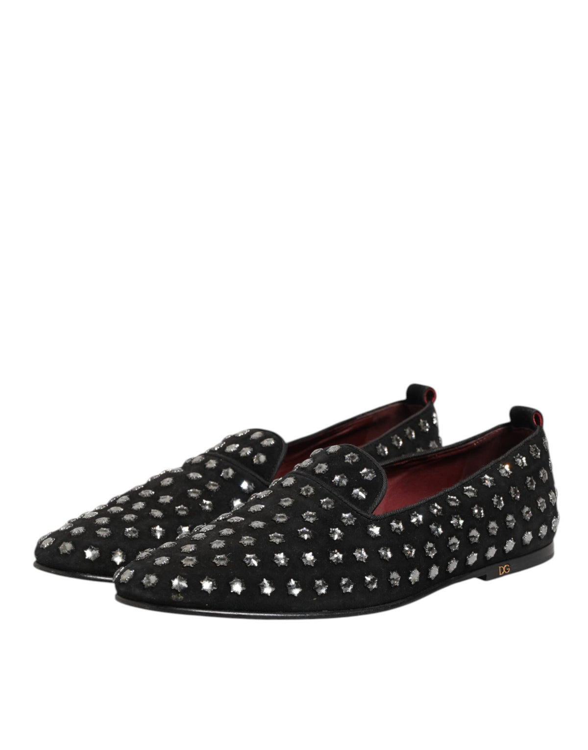 Dolce & Gabbana Black Crystal Embellished Loafers