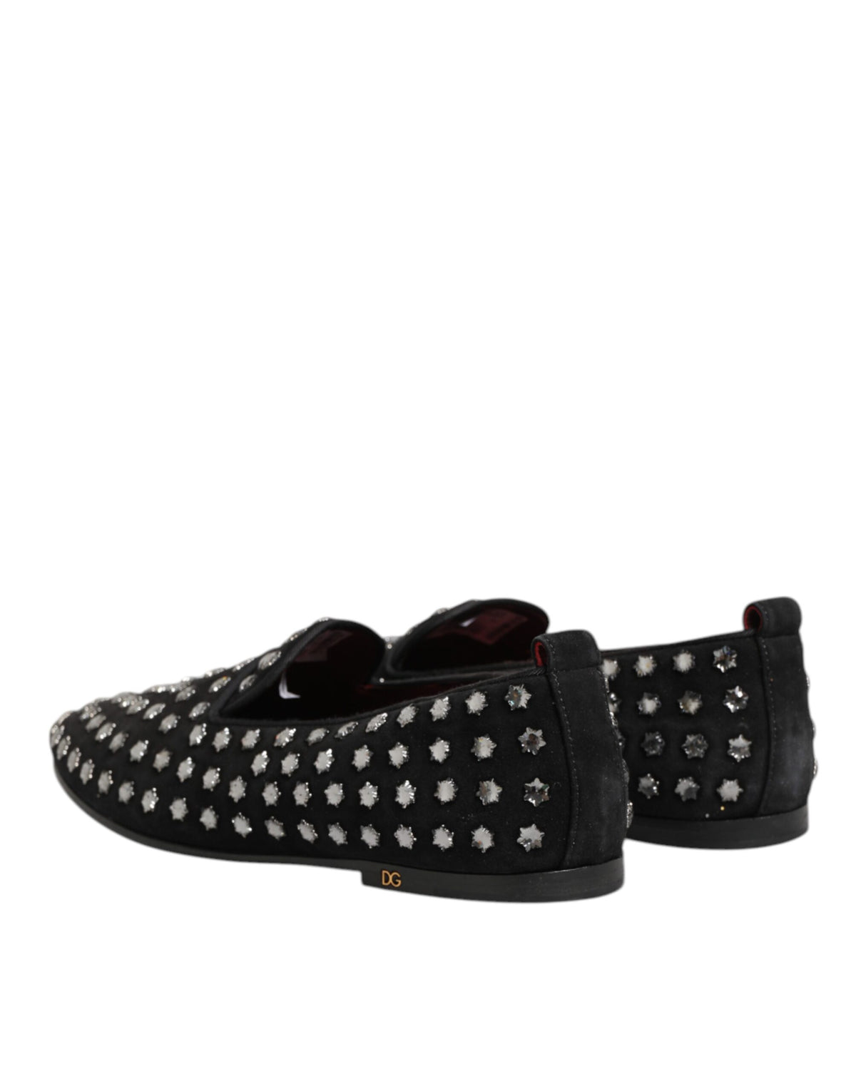 Dolce & Gabbana Black Crystal Embellished Loafers