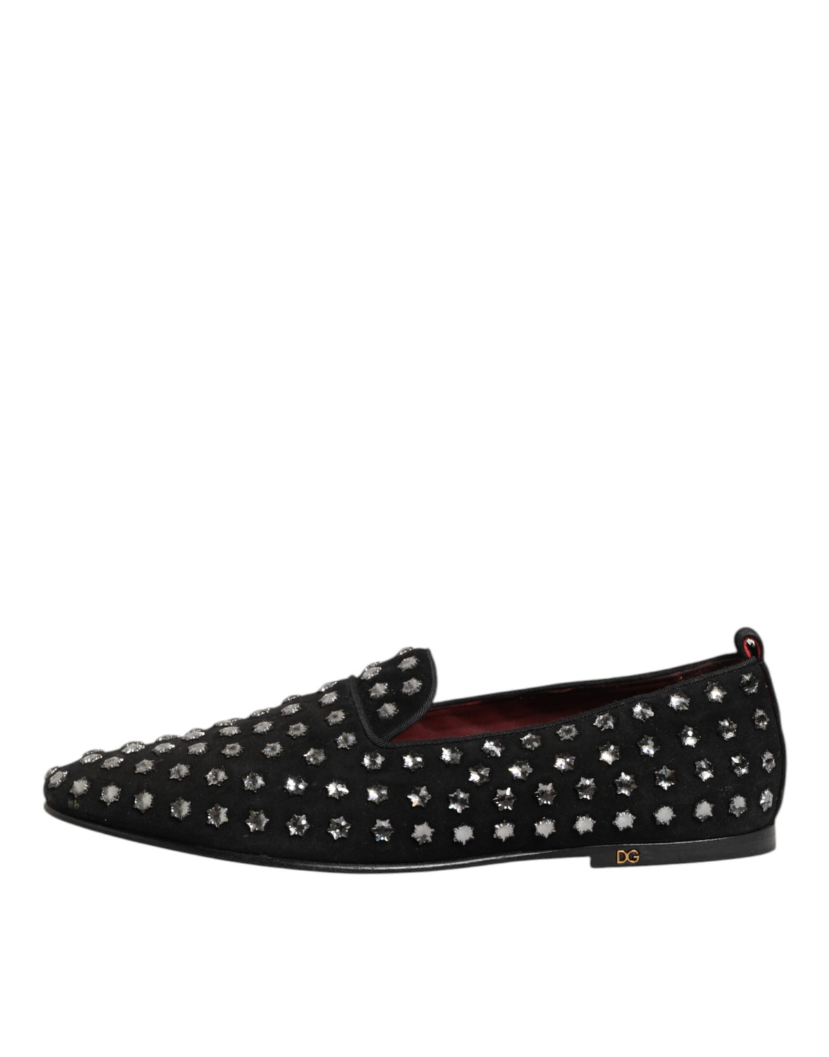 Dolce & Gabbana Black Crystal Embellished Loafers