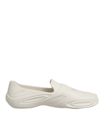 Dolce & Gabbana White Rubber Slides Low Top Sneakers Shoes