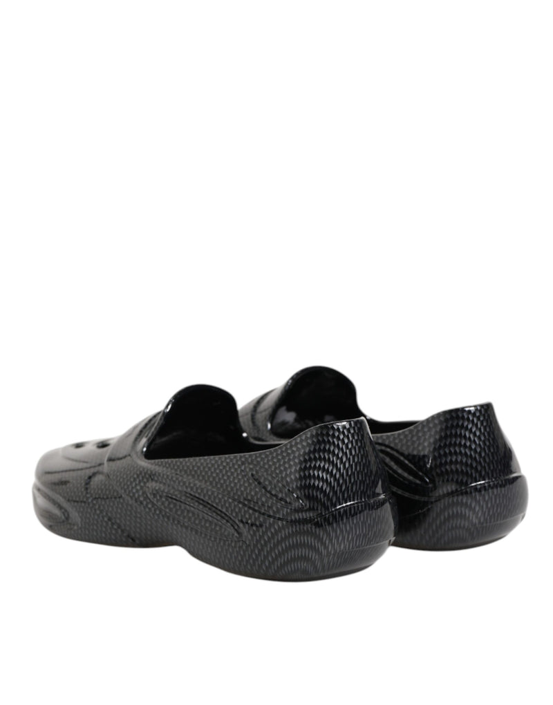 Dolce & Gabbana Black Rubber Low Top Sneakers - Élégance et Confort