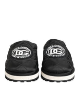 Dolce & Gabbana Black Nylon Low Top Slip On Sneakers