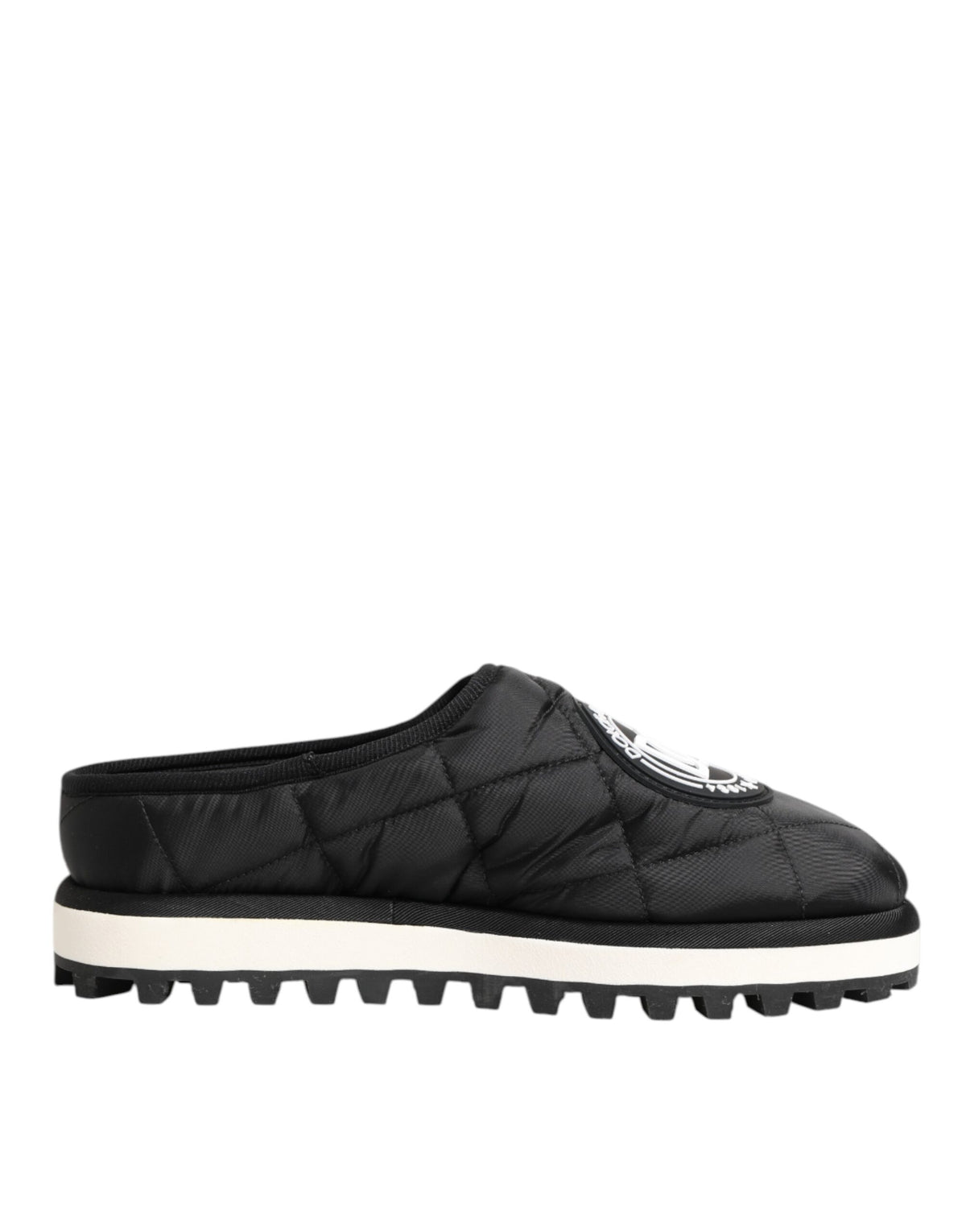 Dolce & Gabbana Black Nylon Low Top Slip On Sneakers