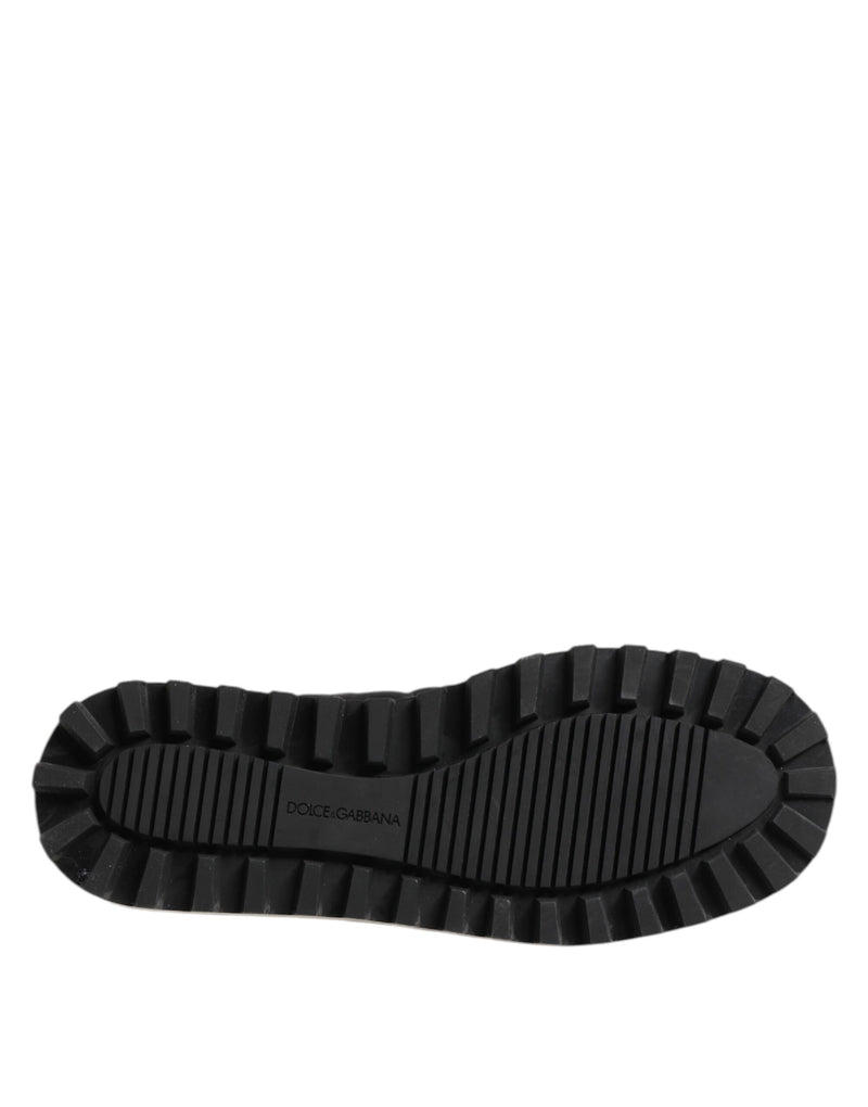 Dolce & Gabbana Black Nylon Low Top Slip On Sneakers