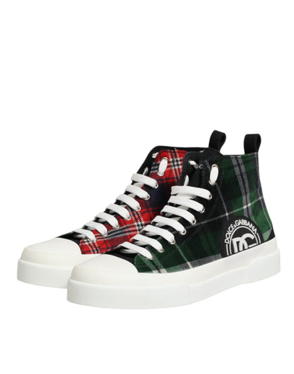 Dolce & Gabbana Multicolor DG Logo Men High Top Sneakers Shoes