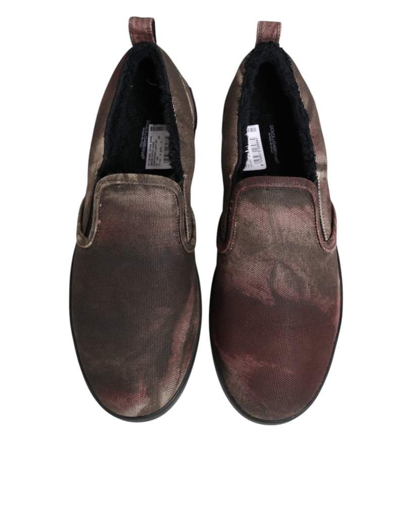 Dolce & Gabbana Multicolor Cotton Low Top Slip On Sneakers for Men