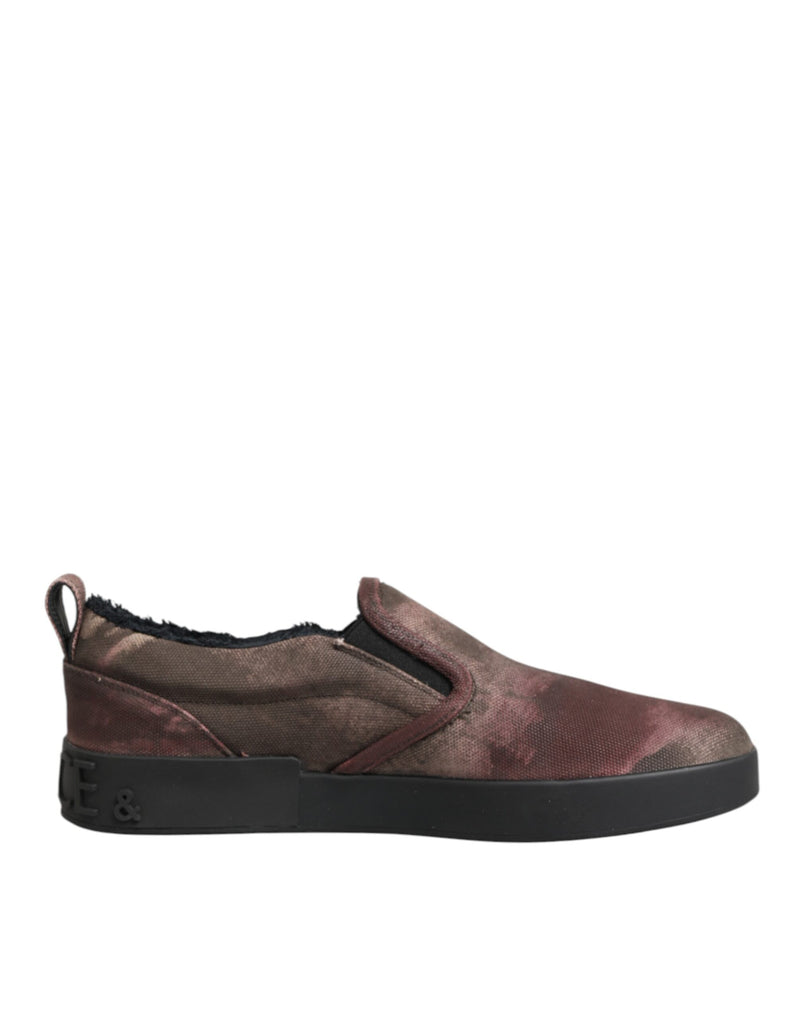 Dolce & Gabbana Multicolor Cotton Low Top Slip On Sneakers for Men