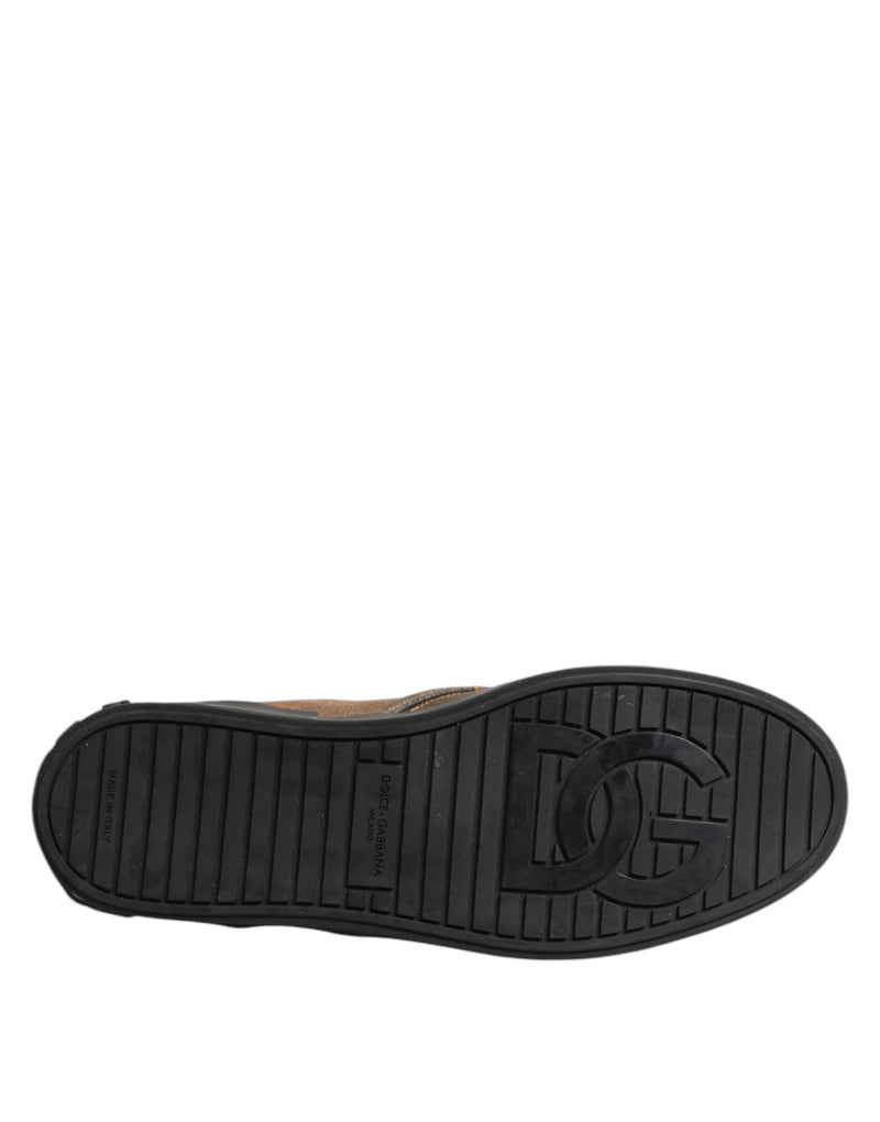 Dolce & Gabbana Brown Low Top Slip On Sneakers