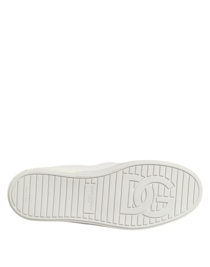 Sneakers basses en cuir blanc à enfiler Dolce &amp; Gabbana