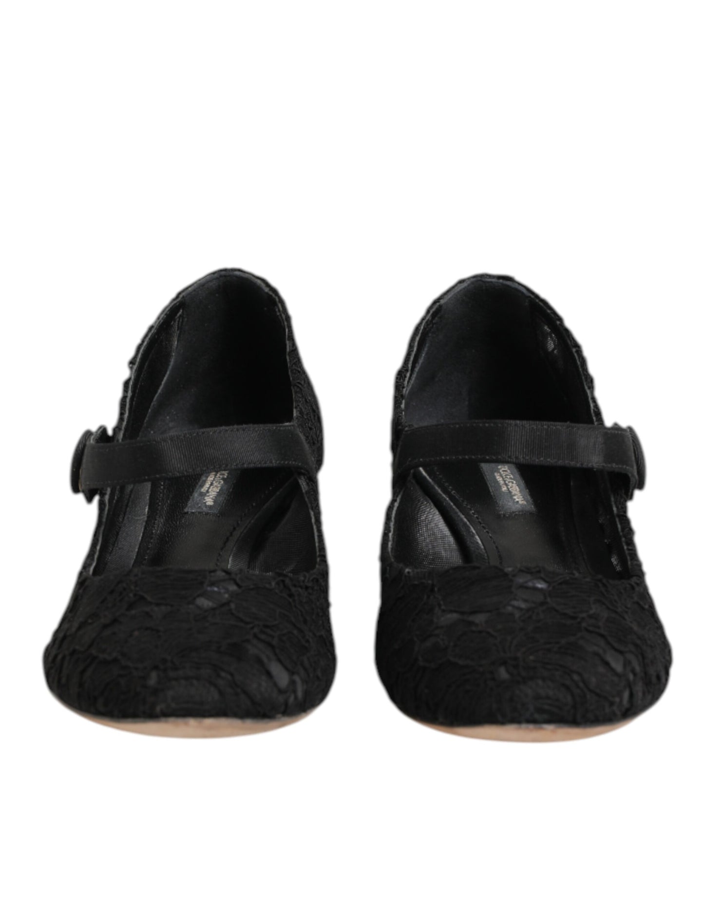 Dolce &amp; Gabbana zwarte Vally Taormina pumps met bloemenkant