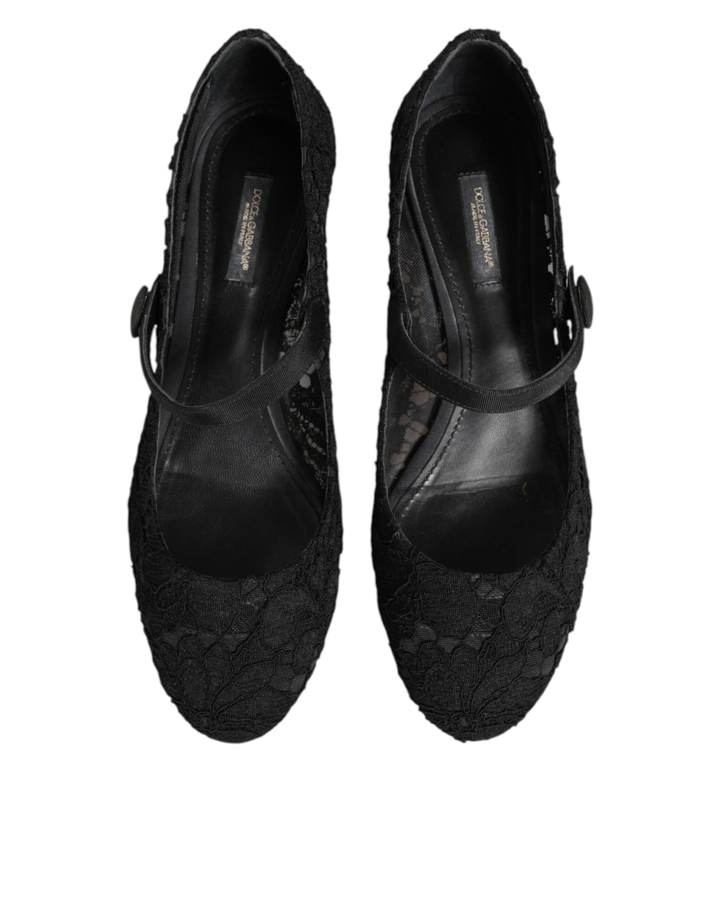 Dolce &amp; Gabbana zwarte Vally Taormina pumps met bloemenkant