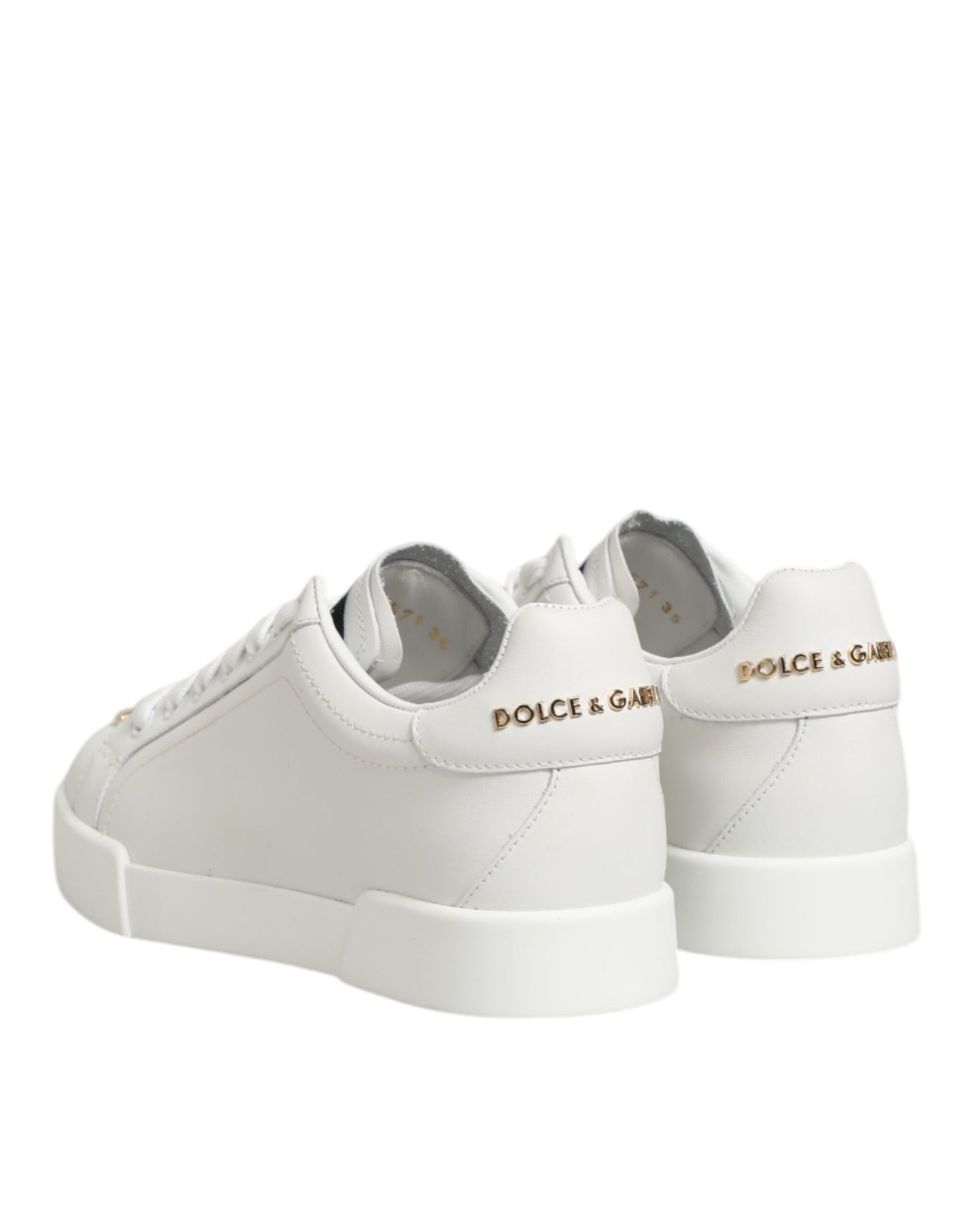 Dolce & Gabbana White DG Leather Low Top Sneakers Shoes