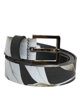 Ceinture homme Dolce &amp; Gabbana multicolore en PVC à motif floral et boucle argentée