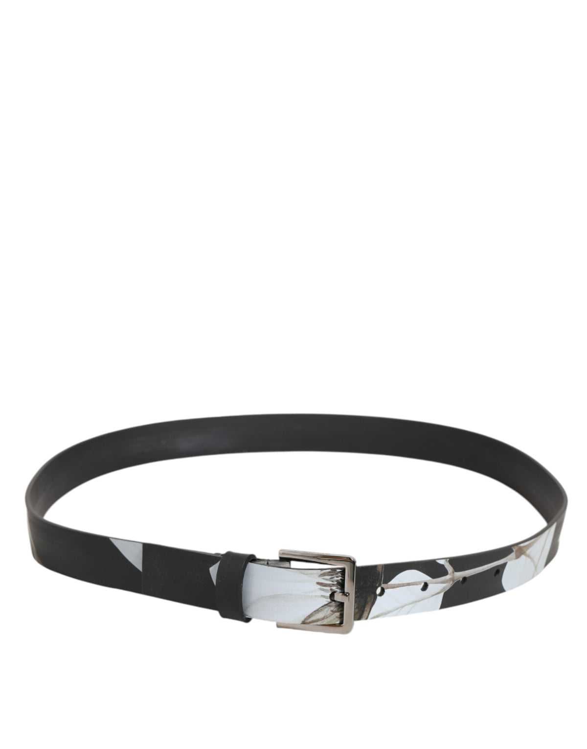 Ceinture homme Dolce &amp; Gabbana multicolore en PVC à motif floral et boucle argentée