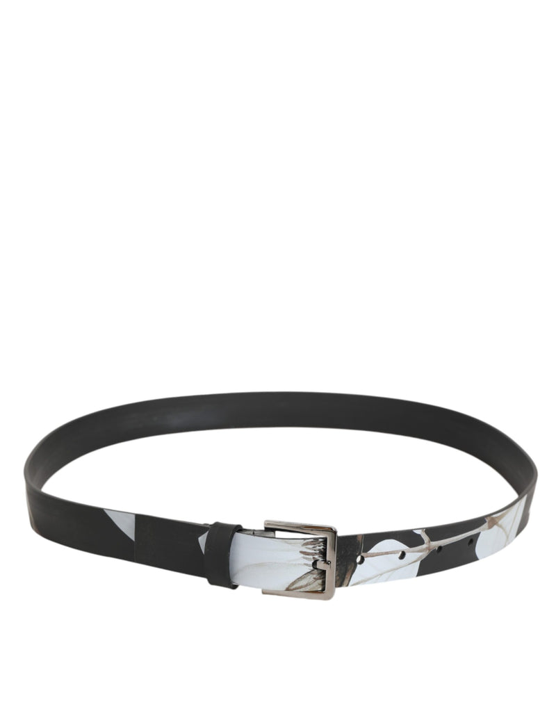 Dolce &amp; Gabbana Multicolor PVC Floral Zilveren Gesp Herenriem