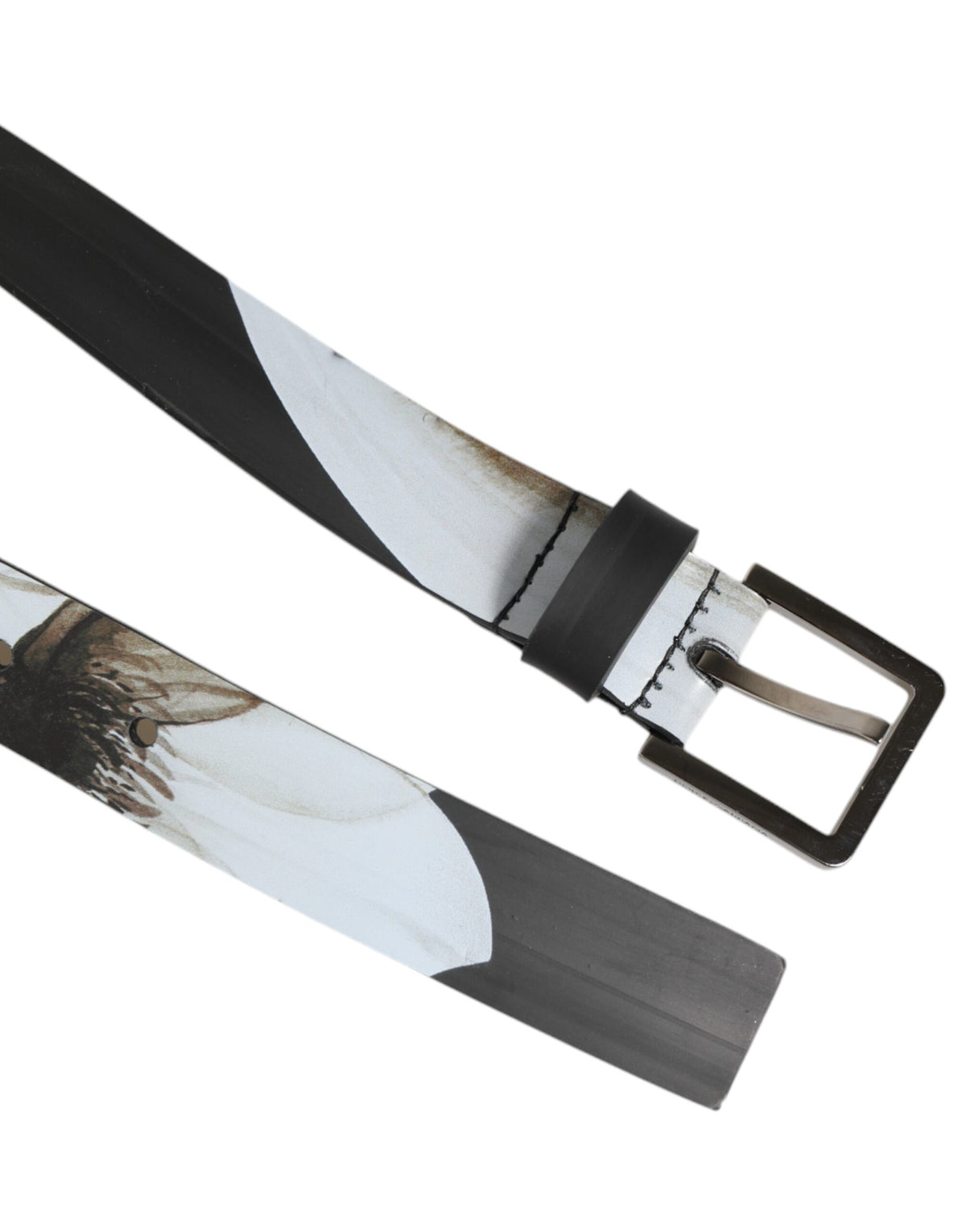 Ceinture homme Dolce &amp; Gabbana multicolore en PVC à motif floral et boucle argentée
