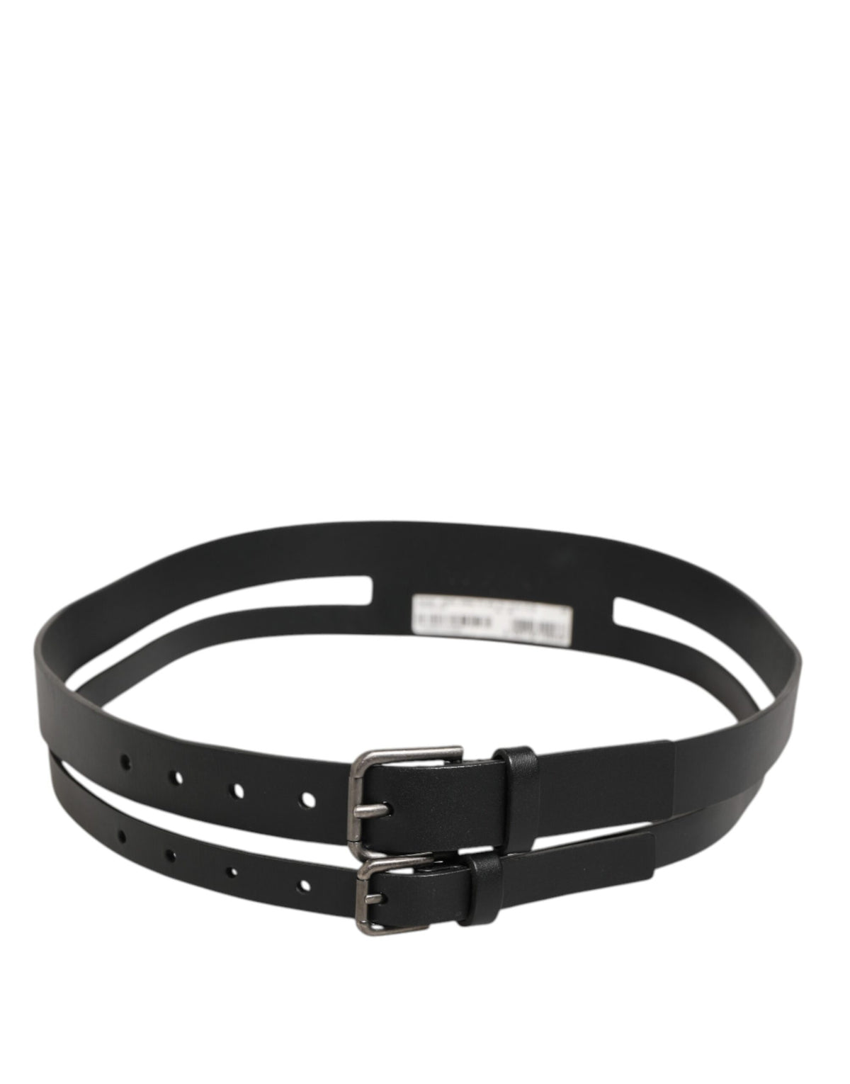 Ceinture homme Dolce &amp; Gabbana noire à double boucle en cuir