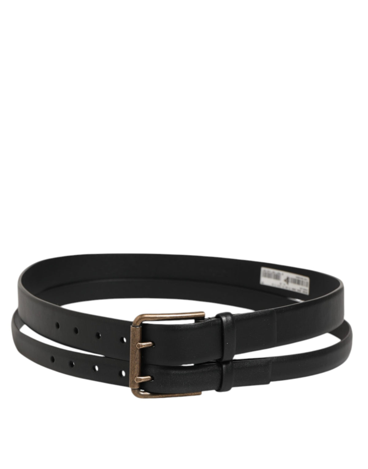 Ceinture Dolce &amp; Gabbana en cuir noir à double sangle et boucle en laiton