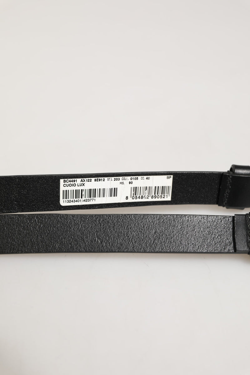 Dolce &amp; Gabbana Zwarte Dubbele Band Leren Zilveren Gesp Riem