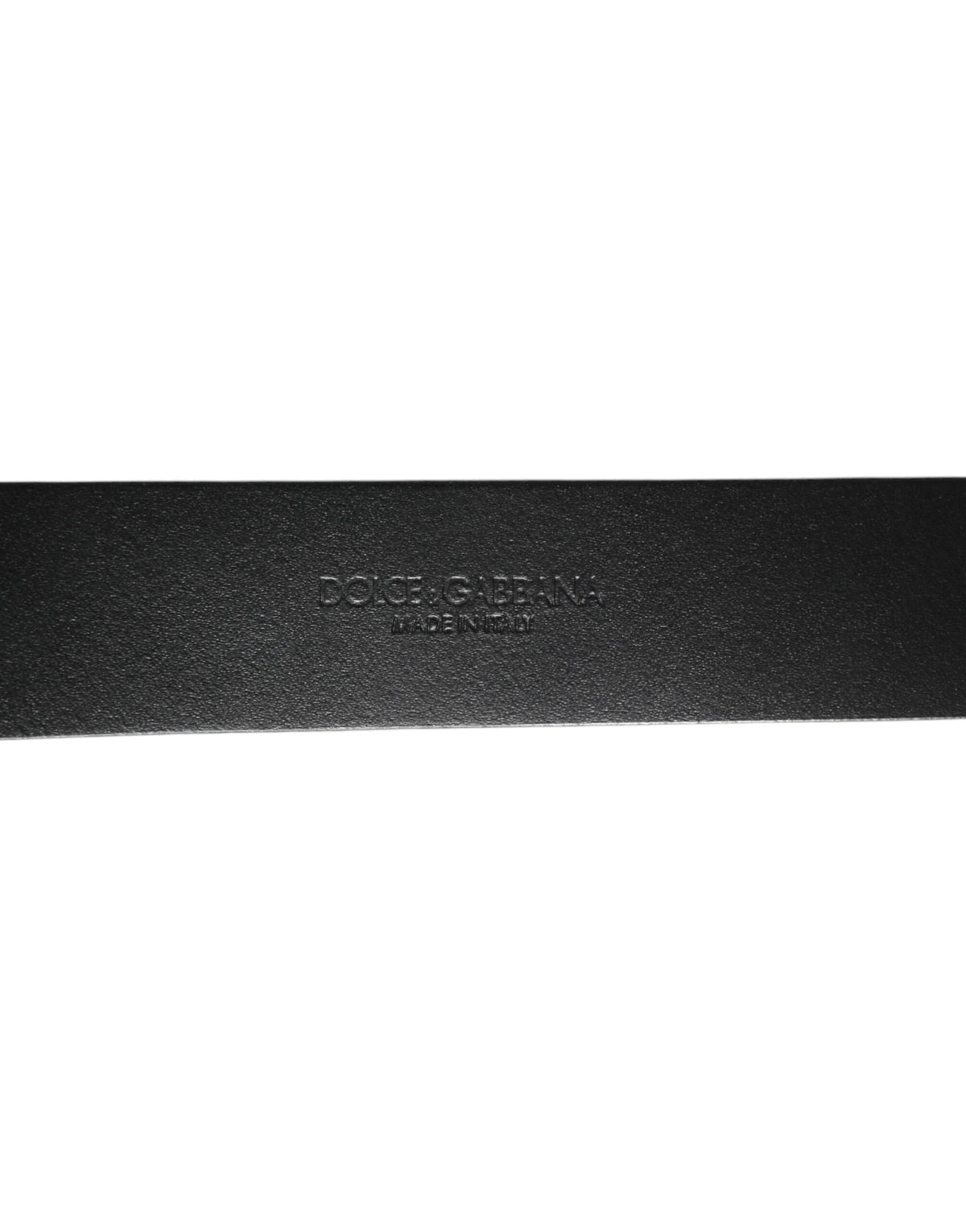 Ceinture homme Dolce &amp; Gabbana en cuir grainé noir et argent avec boucle