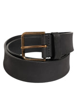 Ceinture homme classique en cuir noir avec boucle en métal de Dolce &amp; Gabbana