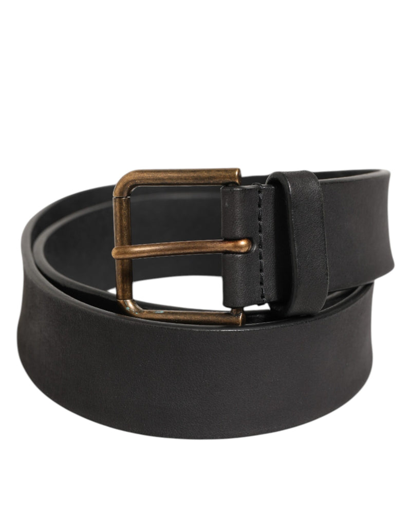 Ceinture homme classique en cuir noir avec boucle en métal de Dolce &amp; Gabbana